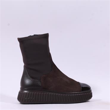 Wonders Xfly Toe Cap Platform Boot - Brown Suede